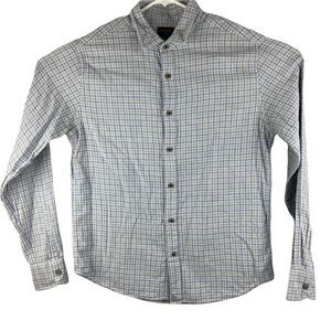 UNTUCKit Men's Large Slim Fit Button Down Shirt Blue White Check Long Sleeve Lg